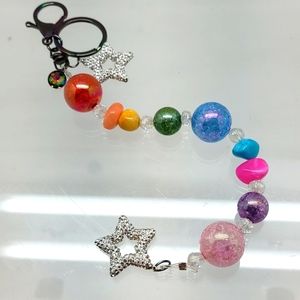 Rainbow Key Chain/Purse Charm with Swarovski Crystal